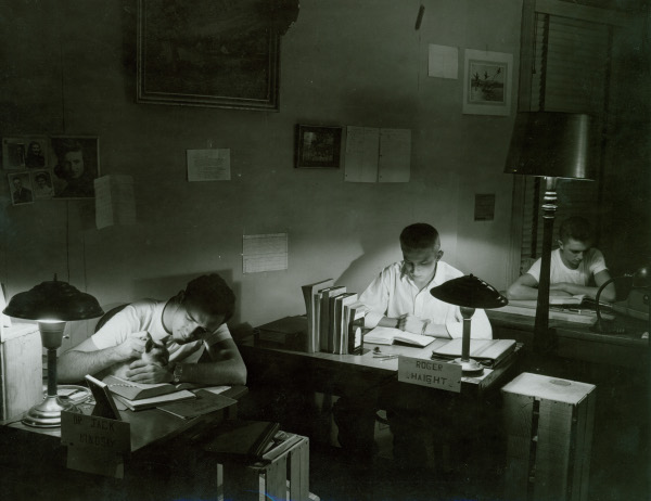 Members of Brown Palace Inc. study in the "Palace".
