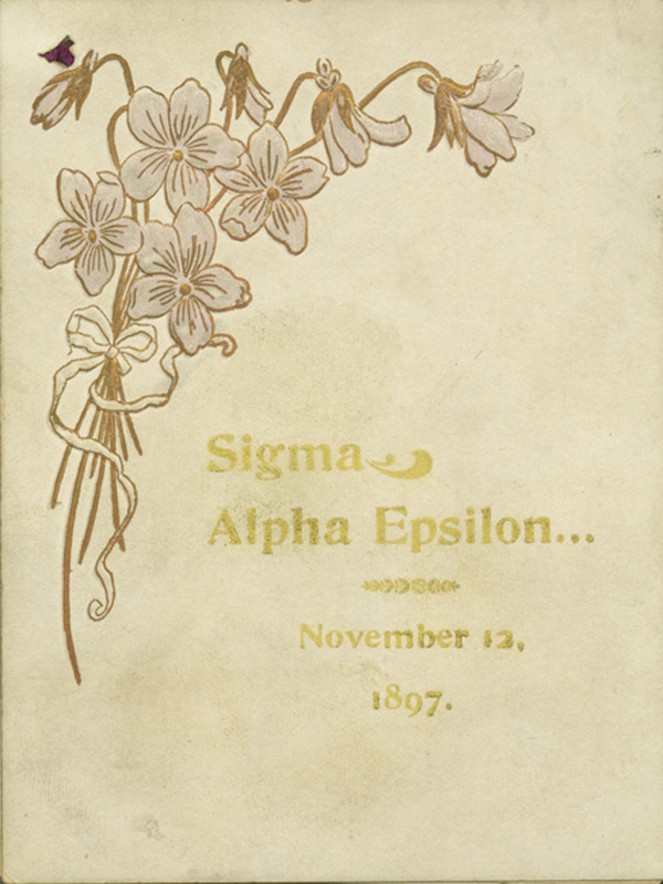 Dance card from an 1897 soiree hosted by Sigma Alpha Epsilon.