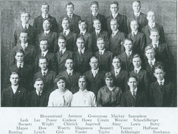 Chemistry Club photo from 1916 Cornhusker