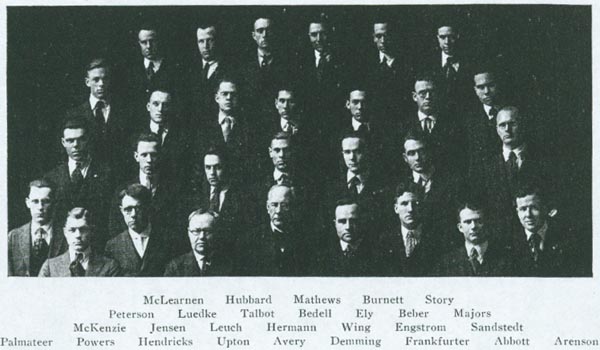 Fraternity photo from 1921 Cornhusker
