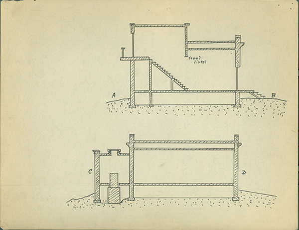 Observatory plans by G.D. Swezey, never executed, side view