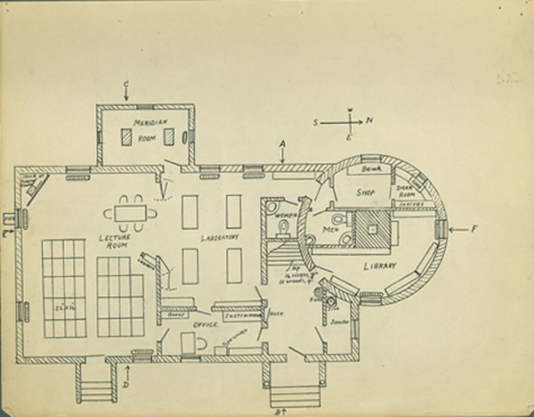 Observatory plans by G.D. Swezey, never executed, main floor