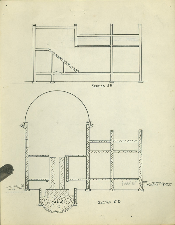 Observatory plans by G.D. Swezey, never executed, side view, set 2