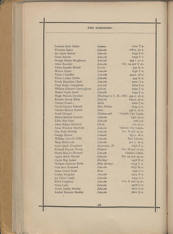 A list of the students of the second year in the Latin School from the 1883-84 Sombrero continued.