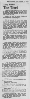  An article by Larry Eckholt as seen in the December 4, 1968 Daily Nebraskan, c. 1968.